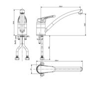DECK MOUNTED SINK MIXER WITH PIPE - AMERICAN STANDARD - ( CHROME - CERAPLAN - 0x15 mm - 0inchX0.5inch )