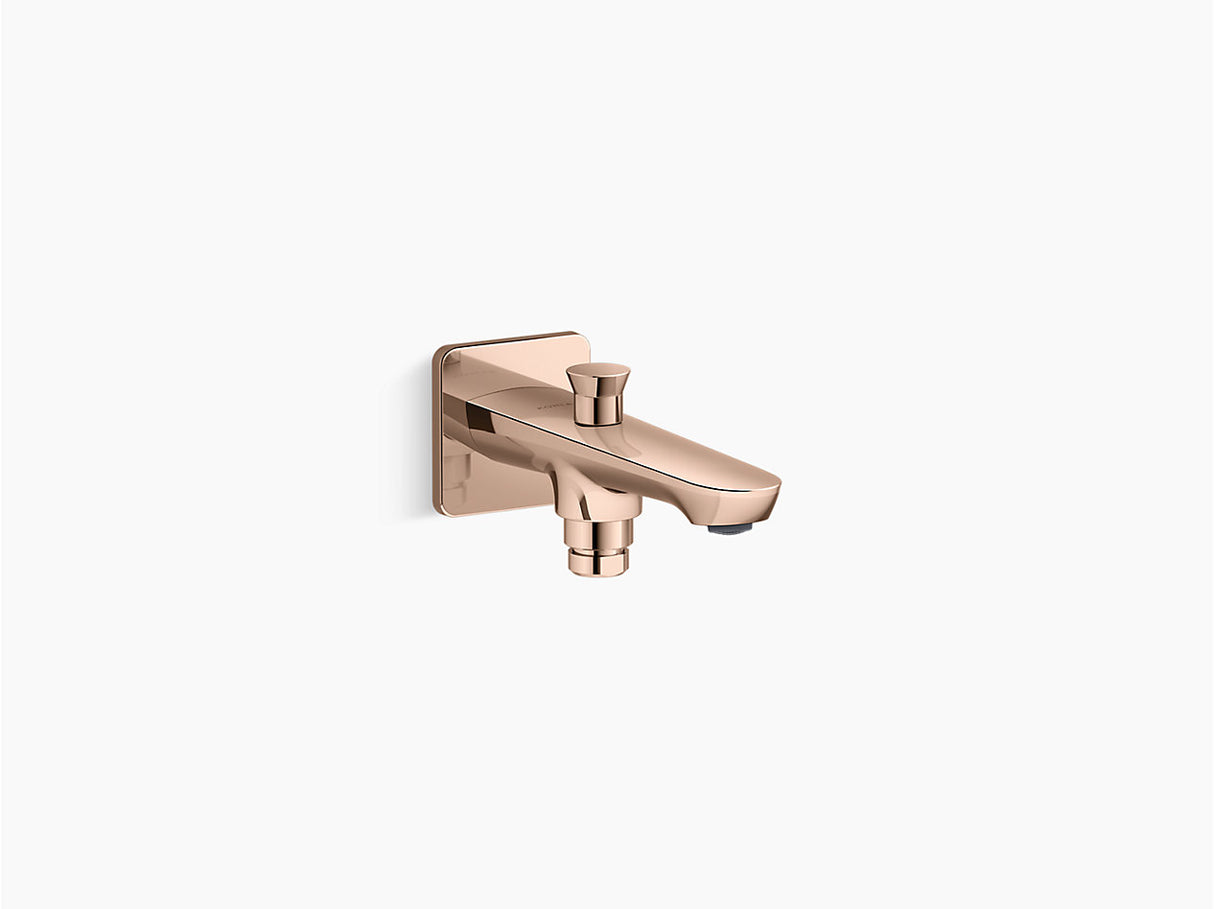 FLUENCE TM WALL-MOUNT BATH SPOUT WITH DIVERTER - KOHLER PREMIUM - ( VIBRANT ROSE GOLD - PREMIUM - 0x15 mm - 0inchX0.5inch )
