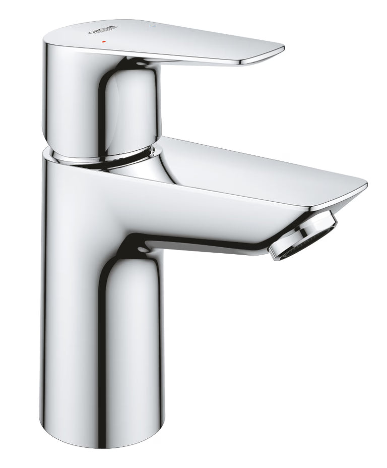 BAUEDGE TABLE-MOUNTED SINGLE-LEVER BASIN MIXER WITH BRAIDED PIPES L-SIZE - GROHE-G2 - ( CHROME - G2 - BAUCOSMOPOLITAN - 0x15 mm - 0inchX0.5inch )