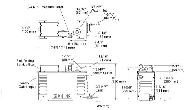 INVIGORATION STEAM GENERATOR, 9 KW - KOHLER LUXURY - ( - LUXURY - 0x0 mm - 0inchX0inch )