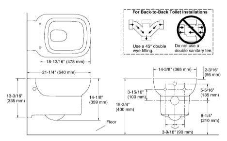 EWC W/H W/O SEAT COVER FOR 6098IN-SR-0 ( BOLT DISTANCE 7INCH)- KOHLER PREMIUM - ( - PREMIUM - 0x0 mm - 0inchX0inch )