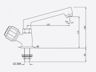 SINK COCK T/M W/SWIVEL SPOUT W/AERATOR - ESSCO FAUCET - ( CHROME - DELUXE - 0x15 mm - 0inchX0.5inch )