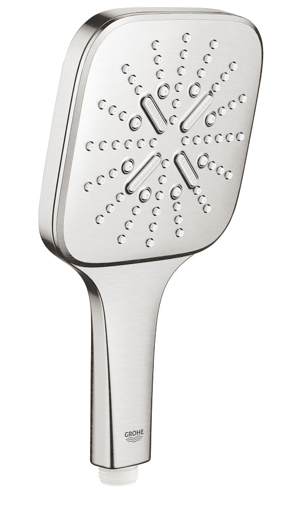 RAINSHOWER SMARTACTIVE 130 CUBE HAND SHOWER 3 SPRAYS - GROHE - ( SUPERSTEEL - G5 - RAINSHOWER - 0x15 mm - 0inchX0.5inch )