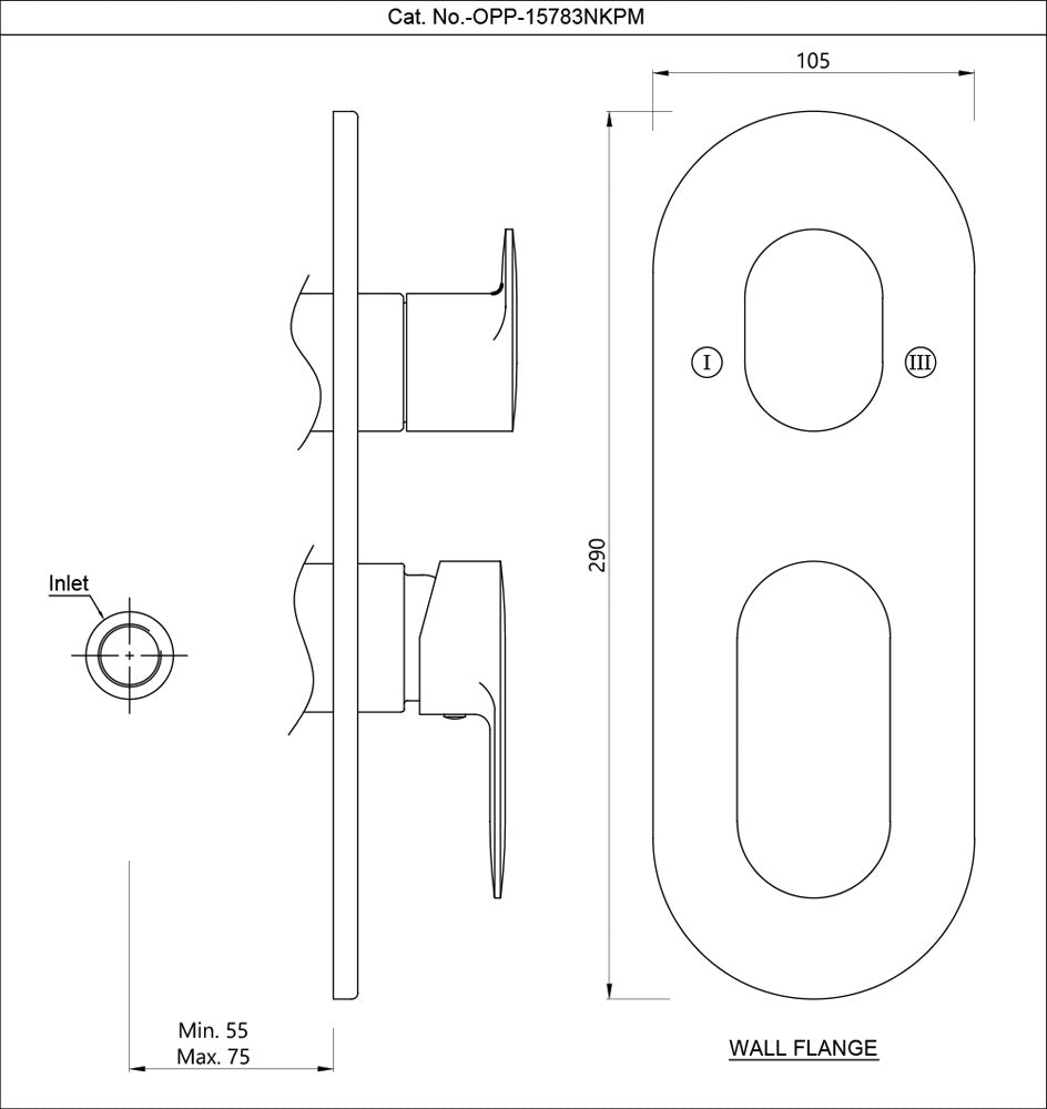 AQUAMAX EXPOSED PART KIT OF SINGLE LEVER SHOWER MIXER WITH 3-WAY OUTLET AND SLEEVE (COMPATIBLE WITH ALD-783N)- JAQUAR FAUCETS - ( ANTIQUE COPPER - OPAL PRIME - 0x15 mm - 0inchX0.5inch )