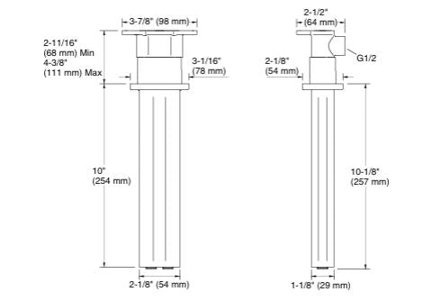 STATEMENT TM 254 MM CEILING-MOUNT TWO-FUNCTION RAINHEAD ARM AND FLANGE - KOHLER PREMIUM - ( VIBRANT FRENCH GOLD - PREMIUM - 0x15 mm - 0inchX0.5inch )