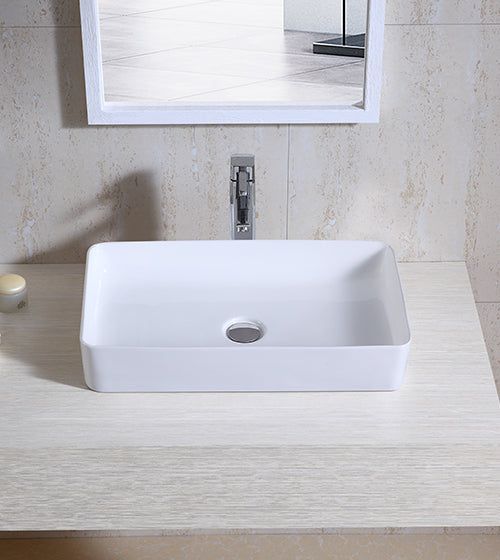 TABLE MOUNTED WASH BASIN - AQUANT - ( GLOSSY WHITE - - 615x360 mm - 25inchX15inch )