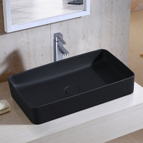 (PRUN) TABLE MOUNTD W/B W/POP UP WASTE CUPLING - AQUANT -  ( MATT GREY -  - 615x360 mm - 24.6inchX14.4inch )