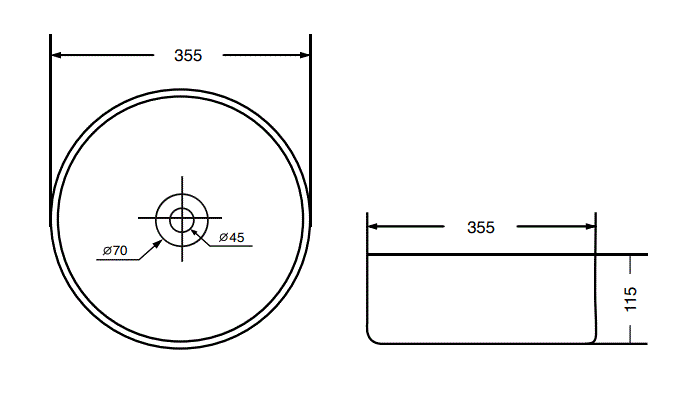 TABLE MOUNTED CERAMIC MARBLE WASH BASIN - AQUANT -  ( MATT WHITE -  - 355x115 mm - 14.2inchX4.6inch )