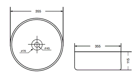 TABLE MOUNTED CERAMIC MARBLE WASH BASIN - AQUANT -  ( MATT WHITE -  - 355x115 mm - 14.2inchX4.6inch )