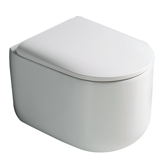 WALL HUNG WC WITH UF SOFT CLOSE SLIM SEAT COVER, HINGES, ACCESSORIES SET ( BOLT DISTANCE 7INCH) - LUXELET - ( WHITE - GLORIO COLLECTION - 515x365x345 mm - 20.6inchX14.6inchX13.8inch )