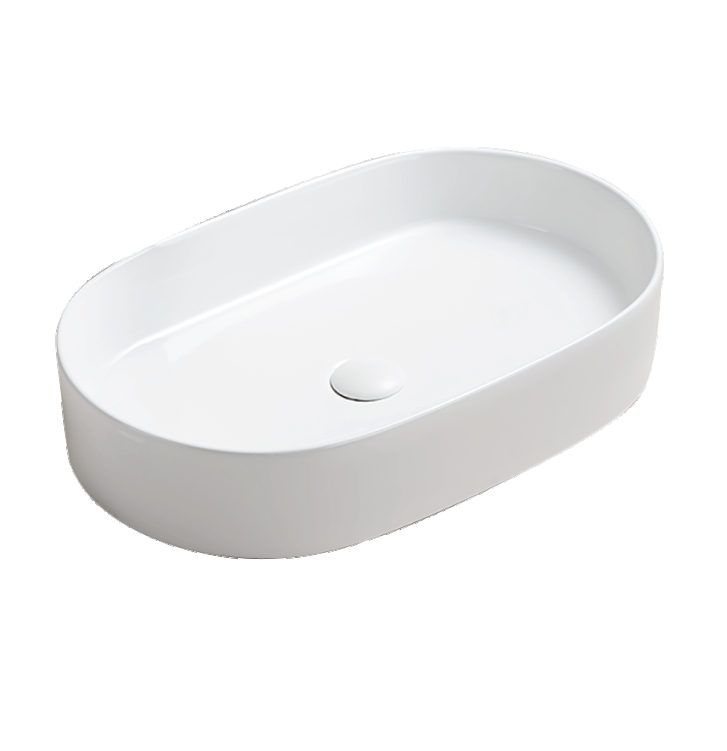 TABLE TOP WASH BASIN WITHOUT WASTE COUPLING - LUXELET - ( WHITE - SPECTRE COLLECTION - 600x380x122 mm - 24inchX15.2inchX4.88inch )