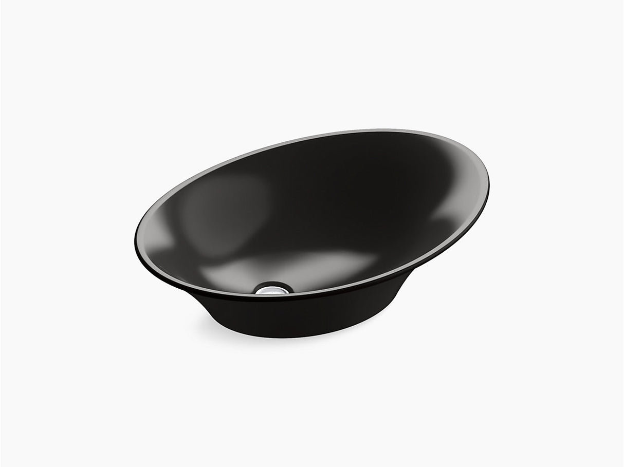VEIL-COUNTER TOP W.BASIN W/O FAUCET HOLE - KOHLER PREMIUM -  ( BLACK - PREMIUM - 591x450 mm - 23.64inchX18inch )