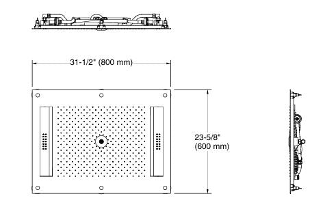 BEITOU-MF CEILING MOUNT SHOWER HEAD - KOHLER LUXURY -  ( POLISHED CHROME - LUXURY - 800x600 mm - 24inchX0inch )