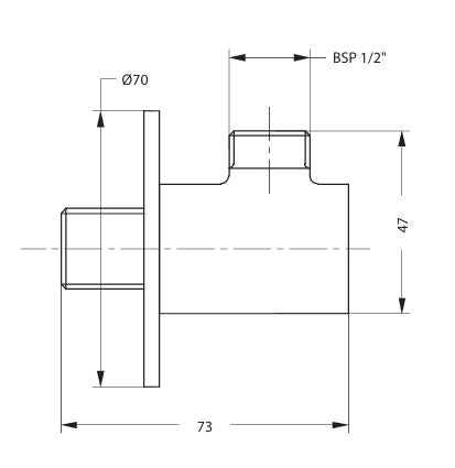 WALL UNION WITH WALL FLANGE - HINDWARE FAUCETS - ( POLISHED CHROME - ADDONS - 0x0 mm - 0inchx0inch )