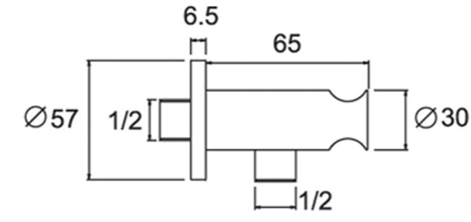 BRASS ROUND WALL OUTLET - AQUANT - ( CHROME - - 0x0 mm - 0inchx0inch )
