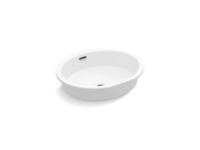 KALLISTA UNDER MOUNT CENTRIC OVAL WASH BASIN WITH GLAZED FINISH & WITH OVERFLOW - KOHLER LUXURY - ( WHITE - LUXURY - 486x405 mm - 19.44inchX16.2inch )