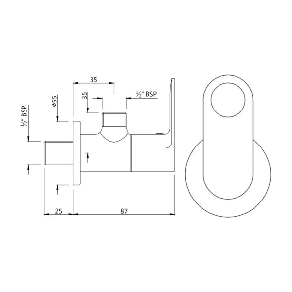 ANGULAR STOP COCK WITH WALL FLANGE - JAQUAR FAUCETS - ( BLACK CHROME - ORNAMIX PRIME - 0x15 mm - 0inchX0.5inch )