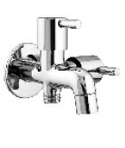 TWO WAY BIB COCK WITH FLANGE - IPM - ( CHROME - FLORA COLLECTION - 0x15 mm - 0inchX0.6inch )
