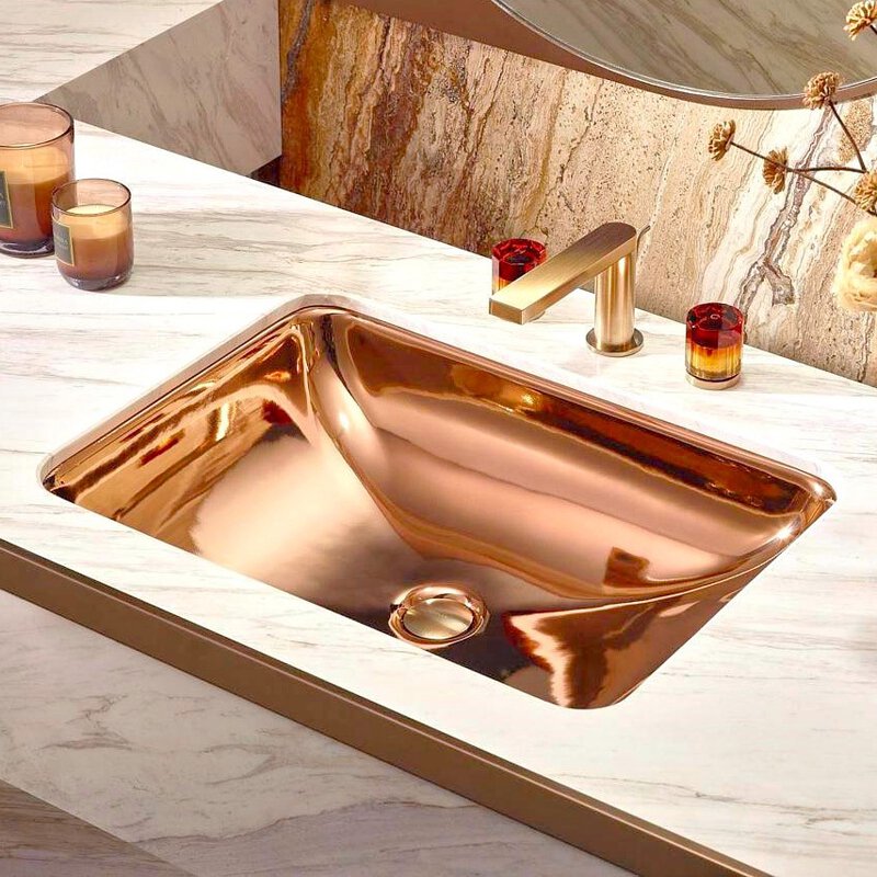 FOREFRONT UNDERCOUNTER LAVATORY - KOHLER LUXURY - ( ROSE GOLD - LUXURY - 570x400 mm - 22.8inchX16inch )