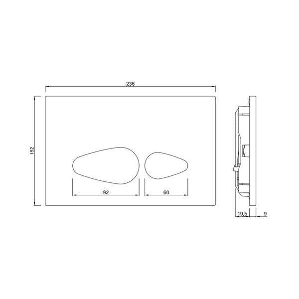 CONTROL PLATE - JAQUAR CISTERN -  ( ANTIQUE BRONZE - VIGNETTE PRIME - 0x0 mm - 0inchX0inch )