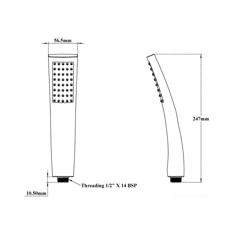 HAND SHOWER W/SHOWER TUBE & HOOK - VIKING -  ( POLISHED CHROME - ABS - 0x15 mm - 0inchX0.6inch )