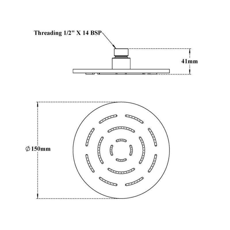 SS 304 RAIN SHOWER ROUND DRIZZLE - VIKING -  ( POLISHED  CHROME -  - 0x150 mm - 0inchX6inch )