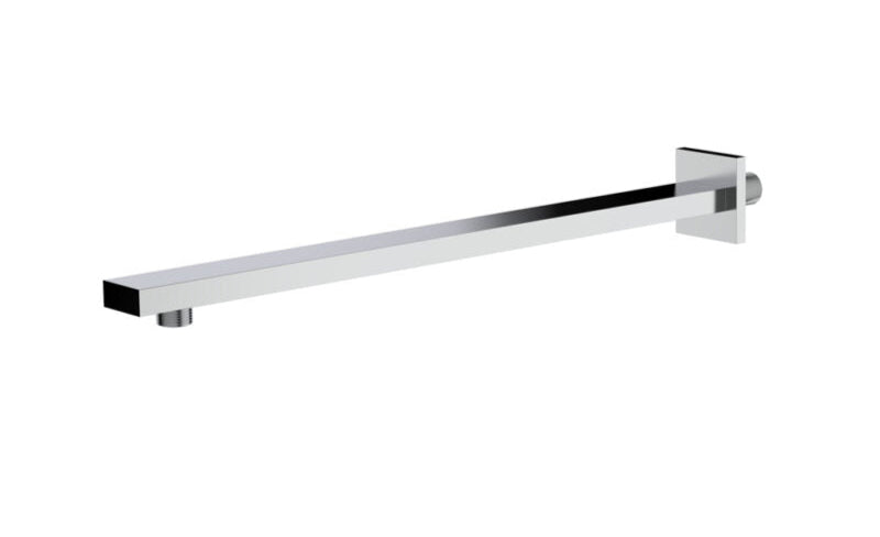 SHOWER ARM RECTANGULAR W/FLANGE - VIKING -  ( POLISHED  CHROME - BRASS - 600x15 mm - 24inchX0.6inch )