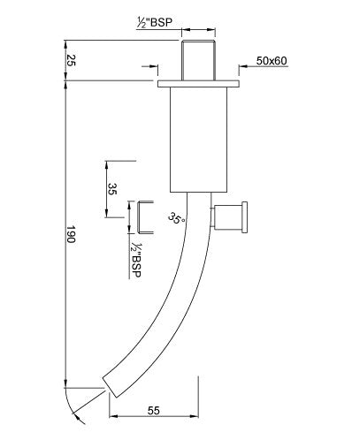 BUTTON SPOUT - ARTIZE FAUCET - ( CHROME - SPOUT - 0x15 mm - 0inchX0.5inch )