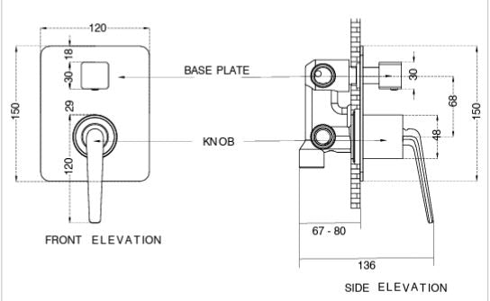 BRASS S/L DIVERTER W/3 OUTLET - AQUANT - ( CHROME - - 0x0 mm - 0inchX0inch )