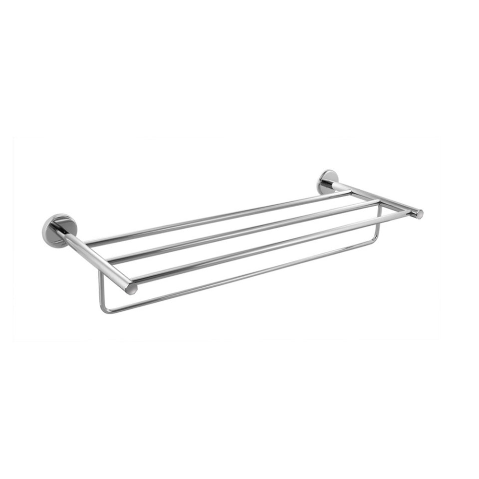 TOWEL RACK 600MM LONG WITH LOWER HANGERS - JAQUAR FAUCETS - ( CHROME - CONTINENTAL PRIME - 0x600 mm - 0inchX24inch )