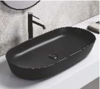 TABLE MOUNTED CERAMIC WASH BASIN - AQUANT - (MATT BLACK - - 815x410 mm - 32.6nchX16.4inch)