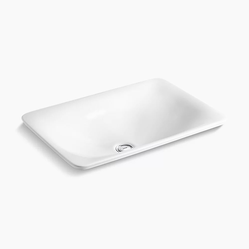 TEXTURAL HERRINGBONE DESIGN-SARTORIAL HERRINGBONE CARILLON RECTANGULAR WASH BASIN - KOHLER LUXURY - ( WHITE SARTORIAL HERRINGBONE - LUXURY - 536x370 mm - 21.44inchX14.8inch )