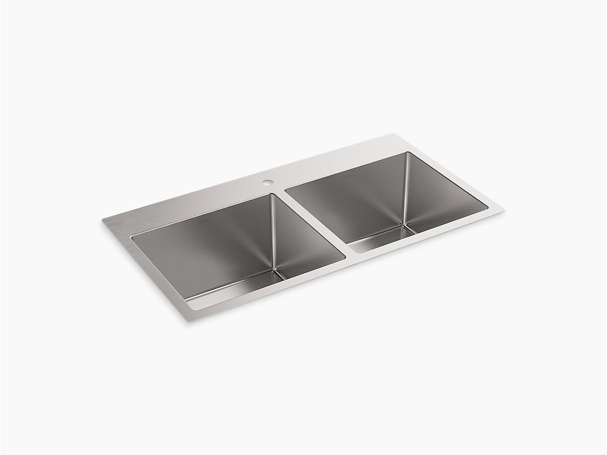 STRIVE TM SS DOUBLE BOWL UNDERMOUNT FABRICATED (DEPTH 10 INCH)- KOHLER LUXURY - ( - LUXURY - 914x508 mm - 36inchX20inch )
