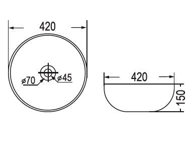 (PRUN) WHITE ONYX STONE BASIN - AQUANT -  ( BIANCO ONYX -  - 412x412 mm - 16.48inchX16.48inch )