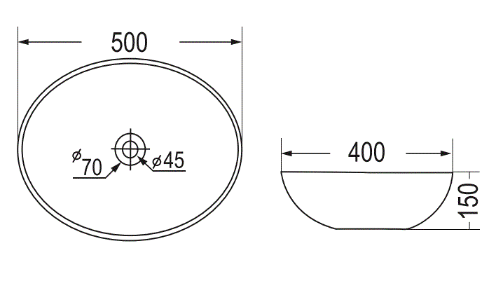 CREAM STONE WASH BASIN - AQUANT - ( TRAVERTINE MARBLE - - 500x350 mm - 20inchX14inch )