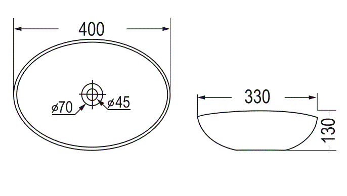 ELLISSI CREAM MARBLE WASH BASIN - AQUANT - ( TRAVERTINE MARBLE - - 400x330 mm - 16inchX13inch )