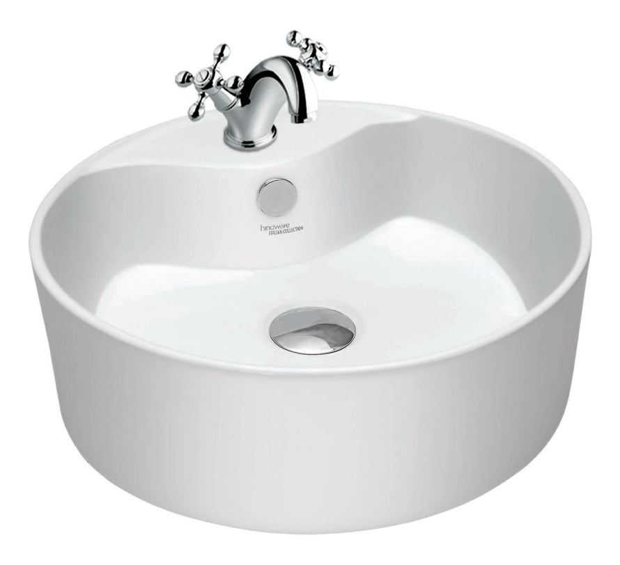 (PRUN) WASH BASIN SOLITAIRE TULIP - HINDWARE -  ( STAR WHITE - ITALIAN - 0x410 mm - 0inchX16inch )