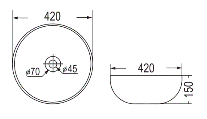 CIRCA PORTORO TABLE MOUNTED STONE WASH BASIN ROUND - AQUANT - ( PORTORO GOLD MARBLE - MARBEL COLLECTION - 420x150 mm - 16.8inchX6inch )