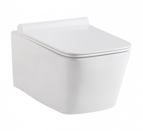 E.W.C W/M EBELLO RIMLESS W/SEAT COVER ( BOLT DISTANCE 7INCH) - HINDWARE -  ( STAR WHITE - EBELLO RIMLESS- 520x360x350 mm- 20.8inch14.4inchX14inch )