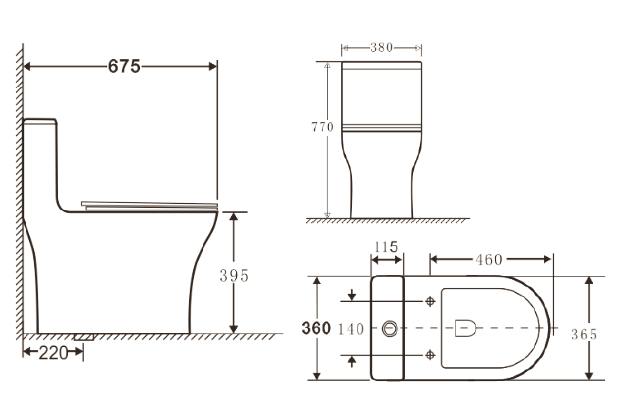 E.W.C  CORA ONE PIECE S-TRAP 220MM - HINDWARE -  ( STAR WHITE - ITALIAN - 675x380x770 mm - 27inchx15.2inchx30.8inch )