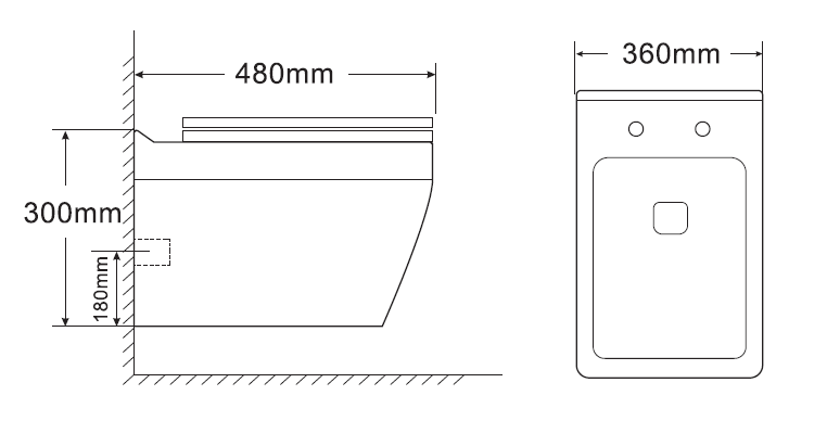 EWC WM RIMLESS MARGO S (P TRAP-205MM) - HINDWARE -  ( STAR WHITE - MARGO S- 480x360x300 mm - 19.2inchX14.4inchX12inch )