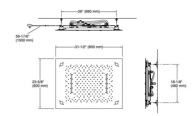 LOURE-RECTANGLE MF RAINPANEL(600 X 800) - KOHLER LUXURY - ( POLISHED CHROME - LUXURY - 0x0 mm - 0inchx0inch )