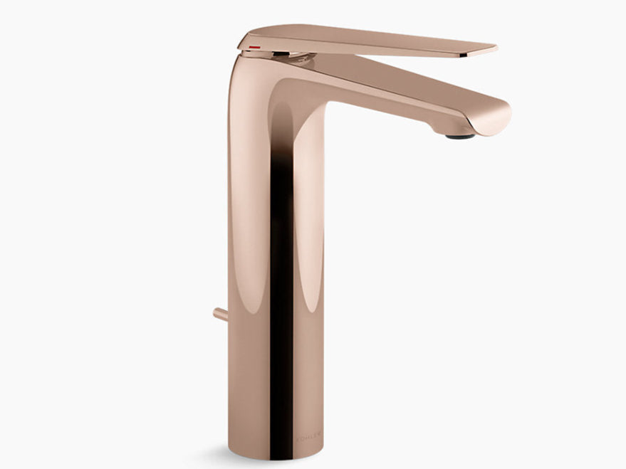 AVID-SL HANDLE TALL BASIN MIXER W/PIPES - KOHLER LUXURY -  ( ROSE GOLD - LUXURY - 0x15 mm - 0inchX0.6inch )
