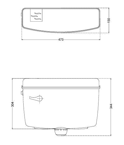 (PRUN) SLEEK ESSENCE PVC CISTERN SINGLE FLUSH - HINDWARE - ( STAR WHITE - - 0x0 mm - 0inchX0inch )