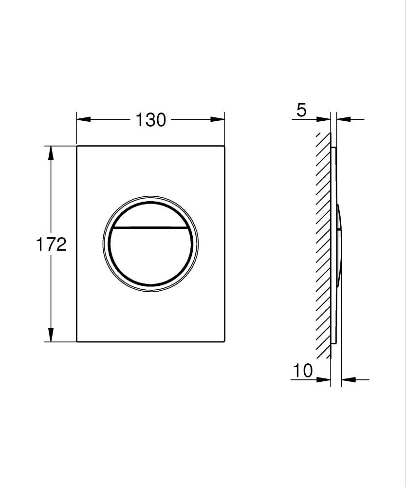 NOVA COSMOPOLITAN FLUSH PLATE, SMALL SIZE - GROHE - ( WARM SUNSET - G5 - NOVA COSMOPOLITAN - 0x0 mm - 0inchX0inch )