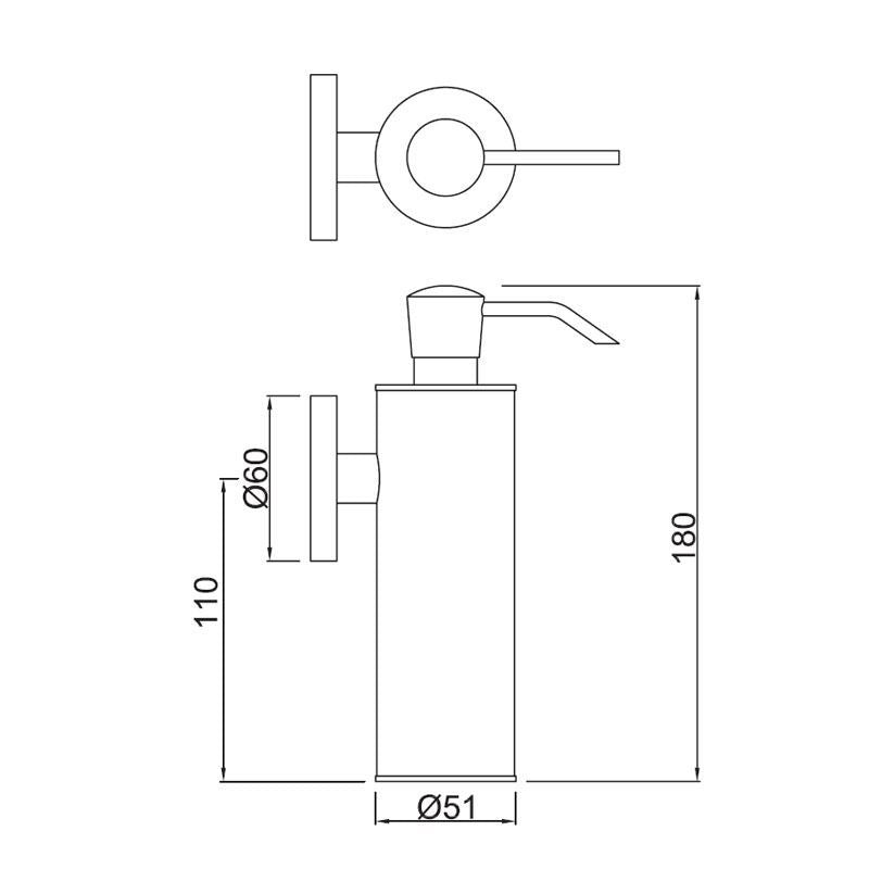 SOAP DISP W/METAL BOTTLE - JAQUAR FAUCETS - ( CHROME - CONTINENTAL ACC. - 0x0 mm - 0inchx0inch )