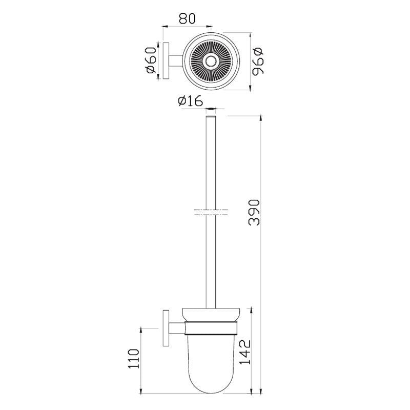 W.C.BRUSH HOLDER - JAQUAR FAUCETS - ( MATT BLACK - CONTINENTAL ACC. - 0x0 mm - 0inchx0inch )