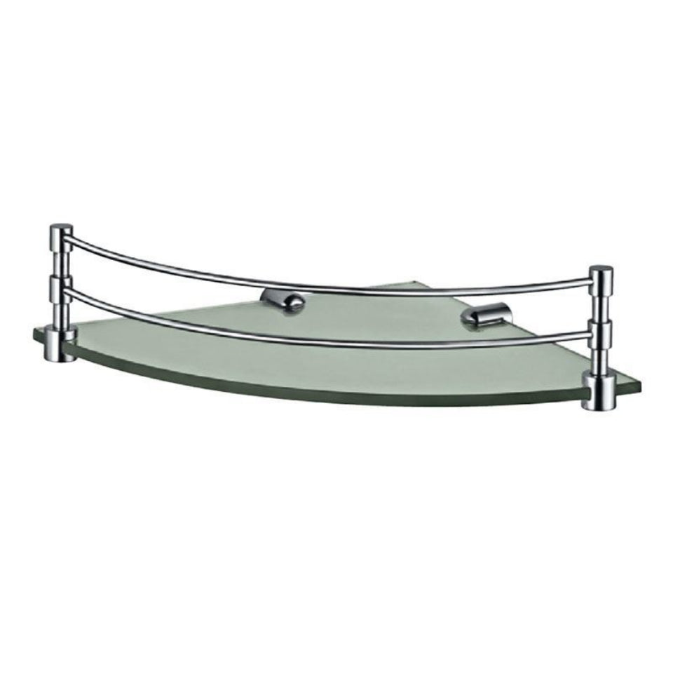 CORNER GLASS SHELF - JAQUAR FAUCETS -  ( CHROME - CONTINENTAL ACC. - 225x225 mm - 9inchX9inch )