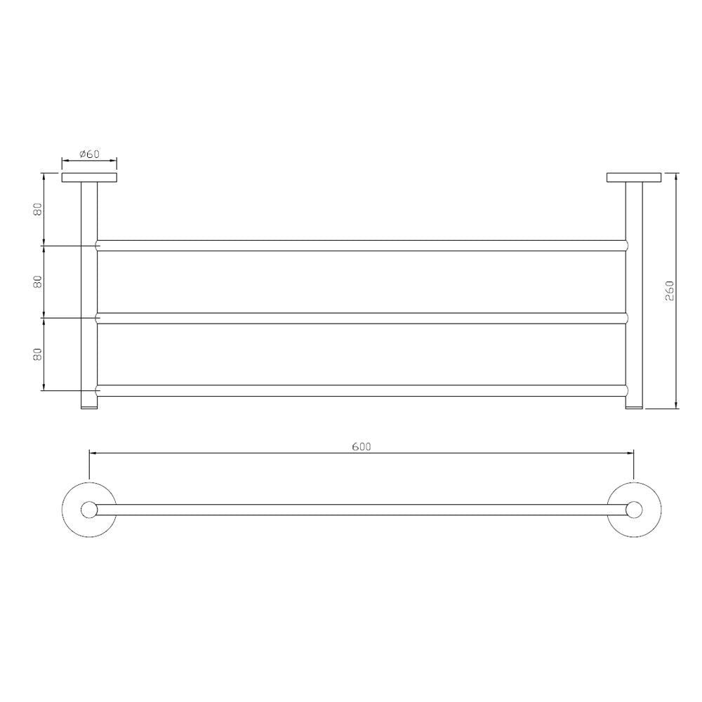 TOWEL RACK W/O HANGER - JAQUAR FAUCETS - ( CHROME - CONTINENTAL ACC. - 0x600 mm - 0inchX24inch )