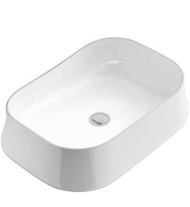 THIN RIM TABLE TOP BASIN - ARTIZE SWARE - ( WHITE - ARTIZE DESIGNER - 600x420 mm - 24inchX17inch )